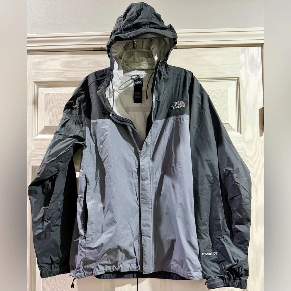 Vintage The North Face Hyvent DT Zip Up Jacket Gray/Black  Size Large